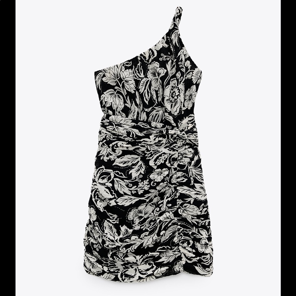 Zara printed black dress NWOT